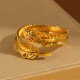River Gold Plated Copper Feather Wealth Ring