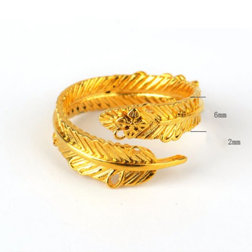River Gold Plated Copper Feather Wealth Ring