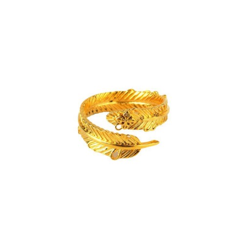 River Gold Plated Copper Feather Wealth Ring