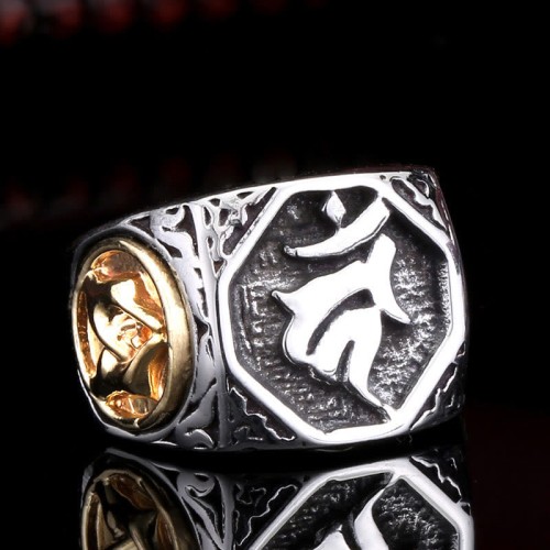 Tibetan Titanium Steel Sanskrit Balance Ring