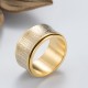 Tibetan Seal Script Golden Light Mantra Titanium Steel Ring