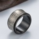 Tibetan Seal Script Golden Light Mantra Titanium Steel Ring
