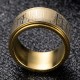 Tibetan Seal Script Golden Light Mantra Titanium Steel Ring