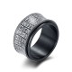 Tibetan Seal Script Golden Light Mantra Titanium Steel Ring