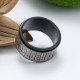 Tibetan Seal Script Golden Light Mantra Titanium Steel Ring