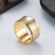 Tibetan Seal Script Golden Light Mantra Titanium Steel Ring