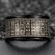 Tibetan Seal Script Golden Light Mantra Titanium Steel Ring