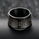 Tibetan Miniature Heart Sutra Titanium Steel Spinner Ring