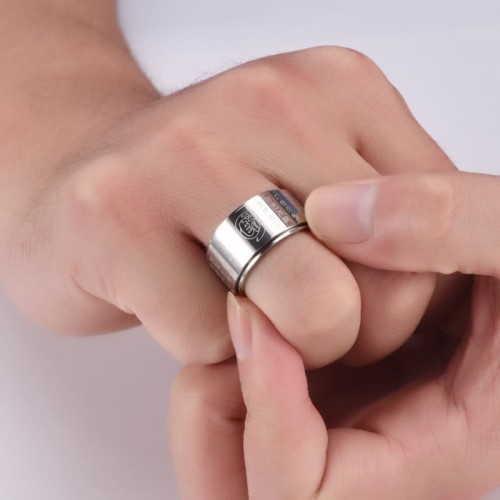 Tibetan Golden Light Mantra Titanium Steel Ring