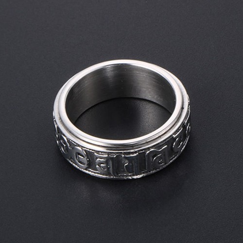 Tibetan Om Mani Padme Hum Titanium Steel Spinner Ring Tibetan Om Mani Padme Hum Titanium Steel Spinner Ring