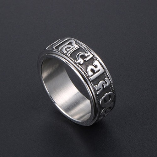 Tibetan Om Mani Padme Hum Titanium Steel Spinner Ring Tibetan Om Mani Padme Hum Titanium Steel Spinner Ring