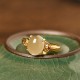 Hetian Jade Egg Heart-shaped Copper Luck Ring Hetian Jade Egg Heart-shaped Copper Luck Ring