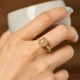 Natural Hetian Jade Copper Prosperity Ring