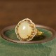 Hetian Jade Vintage Egg Copper Luck Ring Hetian Jade Vintage Egg Copper Luck Ring