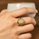 Hetian Jade Vintage Egg Copper Luck Ring Hetian Jade Vintage Egg Copper Luck Ring
