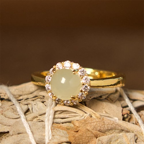 Hetian Jade Egg Copper Luck Ring Hetian Jade Egg Copper Luck Ring