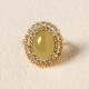 Hetian Jade Hollow Zircon Copper Abundance Ring Hetian Jade Hollow Zircon Copper Abundance Ring