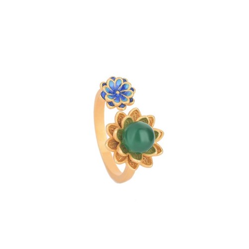 Lotus Pattern Jade Abundance Ring Lotus Pattern Jade Abundance Ring