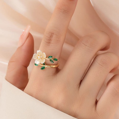 Pearl Flower Zircon Wealth Ring