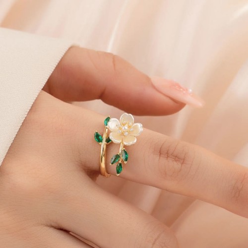 Pearl Flower Zircon Wealth Ring