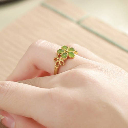 Hetian Jade Flower Prosperity Ring Hetian Jade Flower Prosperity Ring
