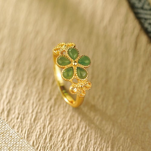 Hetian Jade Flower Prosperity Ring Hetian Jade Flower Prosperity Ring