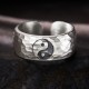 Handmade 999 Silver Yin Yang Bagua Harmony Ring Handmade 999 Silver Yin Yang Bagua Harmony Ring