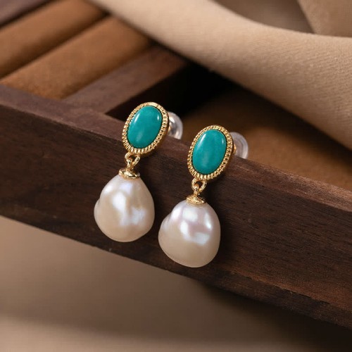 925 Sterling Silver Pearl Turquoise Healing Set 925 Sterling Silver Pearl Turquoise Healing Set