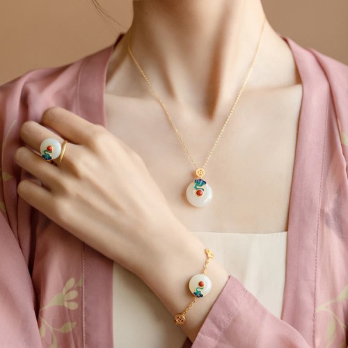 Jade Copper Coins Auspicious Clouds Prosperity Set Jade Copper Coins Auspicious Clouds Prosperity Set