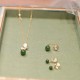 Butterfly Tridacna Stone Cyan Jade Jewelry Set