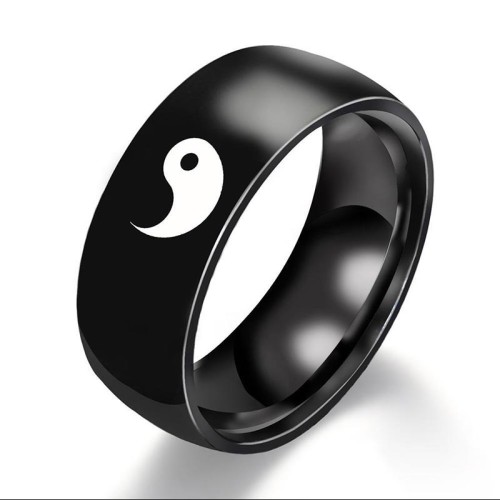 Yin Yang Balance Titanium Steel Couple Ring Yin Yang Balance Titanium Steel Couple Ring