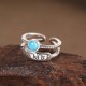 925 Silver Turquoise Six True Words Blessing Ring 925 Silver Turquoise Six True Words Blessing Ring