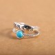 925 Silver Turquoise Six True Words Blessing Ring 925 Silver Turquoise Six True Words Blessing Ring