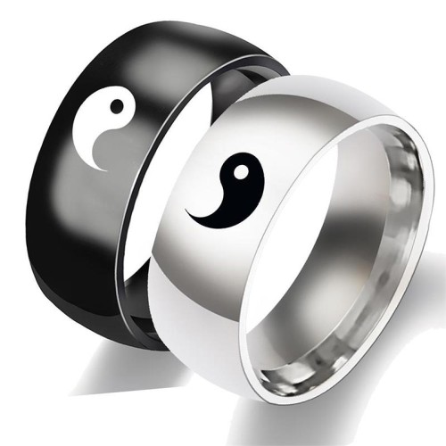 Yin Yang Balance Titanium Steel Couple Ring Yin Yang Balance Titanium Steel Couple Ring