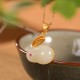 925 Silver Rabbit Year Hetian Jade Luck Set
