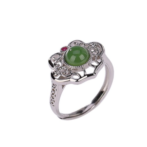 925 Silver Hetian Cyan Jade Luck Earrings Set 925 Silver Hetian Cyan Jade Luck Earrings Set