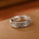 999 Silver Lotus Plum Blossom Engraved Enlightenment Ring 999 Silver Lotus Plum Blossom Engraved Enlightenment Ring