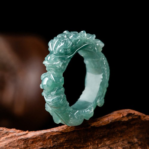 Natural Jade Dragon Success Ring Natural Jade Dragon Success Ring