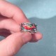 Blue Enamel Koi Heart Sutra Success Ring Blue Enamel Koi Heart Sutra Success Ring