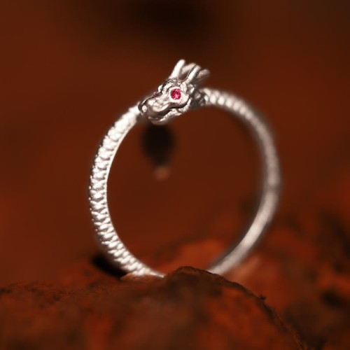 925 Sterling Silver Year of the Dragon Adjustable Ring 925 Sterling Silver Year of the Dragon Adjustable Ring