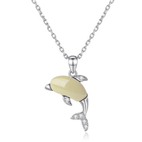 925 Silver Dolphin Hetian Jade Luck Set 925 Silver Dolphin Hetian Jade Luck Set