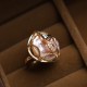 Pearl Copper Gold Flower Wealth Ring