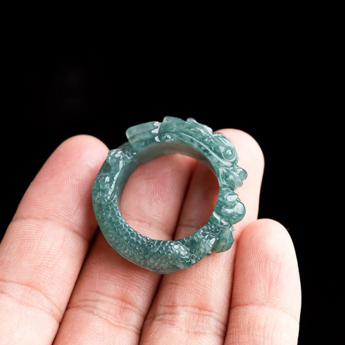 Natural Jade Dragon Success Ring Natural Jade Dragon Success Ring