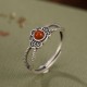 925 Sterling Silver Red Agate Logical Thinking Ring 925 Sterling Silver Red Agate Logical Thinking Ring