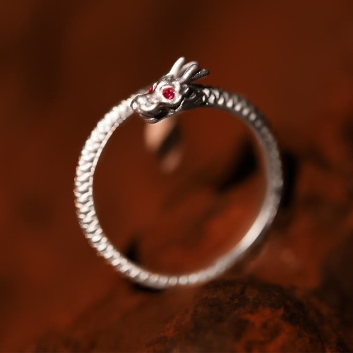925 Sterling Silver Year of the Dragon Adjustable Ring 925 Sterling Silver Year of the Dragon Adjustable Ring