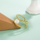 Round Jade Pearl Double Layer Luck Ring
