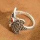 925 Sterling Silver Red Agate Butterfly Ring Set 925 Sterling Silver Red Agate Butterfly Ring Set