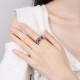 Blue Enamel Koi Heart Sutra Success Ring Blue Enamel Koi Heart Sutra Success Ring