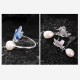 925 Sterling Silver Pearl Butterfly Healing Set 925 Sterling Silver Pearl Butterfly Healing Set