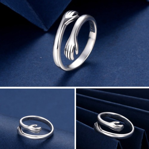 925 Sterling Silver Love Hug Thumb Ring 925 Sterling Silver Love Hug Thumb Ring